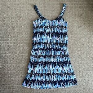 Lilly Pulitzer Loro Romper Boat Nautical Low Tide Navy Sails and Stripes XXS